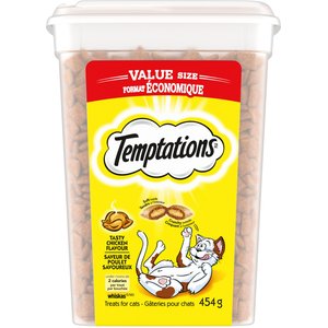 Temptations Tasty Chicken Flavour Crunchy Cat Treats, 454-g tub