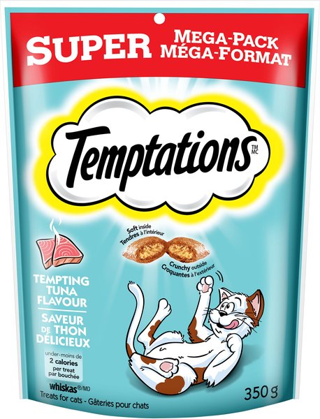 TEMPTATIONS Tempting Tuna Flavour Crunchy Cat Treats 350 g pouch