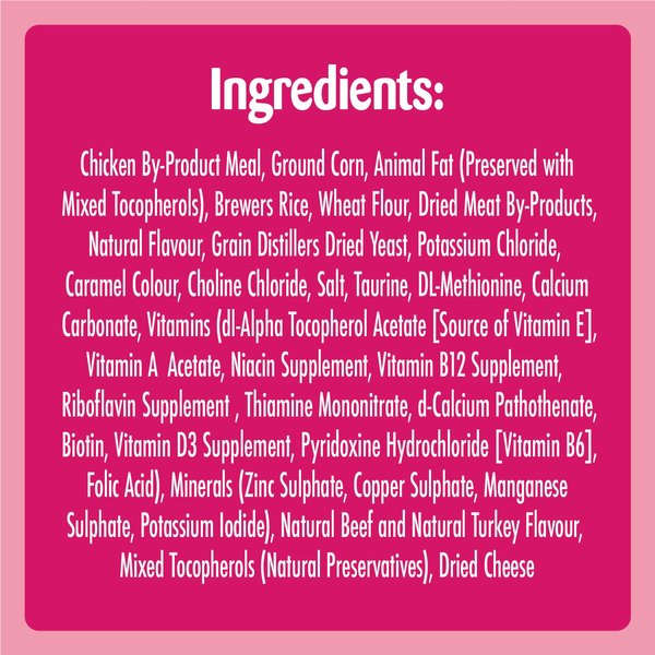 Show full view: Temptations Mix Ups Chicken, Beef & Turkey Flavour Cat Treats, 454-g tub slide 3 of 6