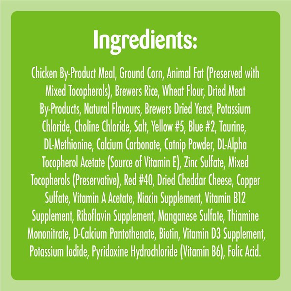 Show full view: Temptations Mix Ups Chicken, Catnip & Cheddar Flavour Soft & Crunchy Cat Treats, 454-g tub slide 3 of 6