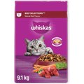 Whiskas Beef Selections Adult Dry Cat Food, 9.1-kg bag