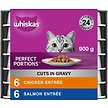 Show in main carousel: Whiskas Perfect Portions Chicken & Salmon Selections Cuts in Gravy Wet Cat Food, 75-g tray, case of 12 slide 1 of 9