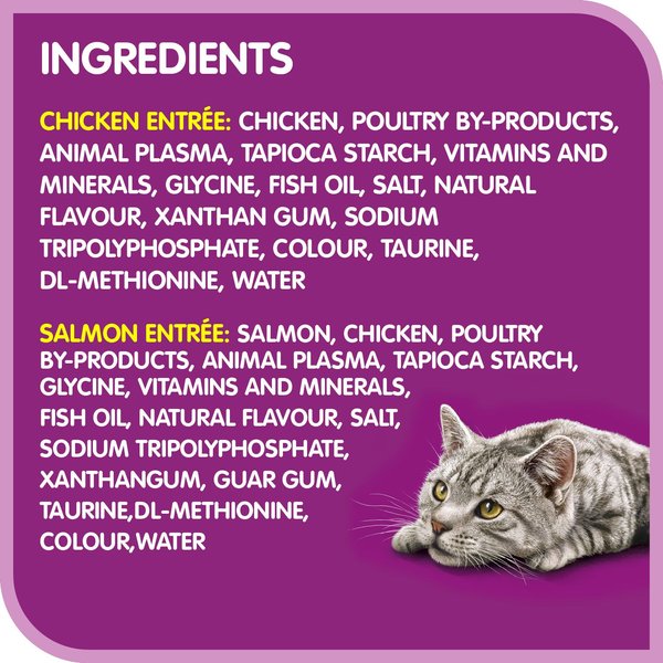 Show full view: Whiskas Perfect Portions Chicken & Salmon Selections Cuts in Gravy Wet Cat Food, 75-g tray, case of 12 slide 7 of 9