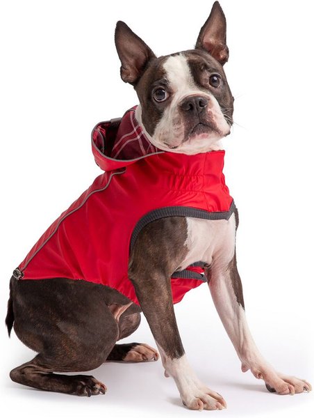 Show full view: GF Pet Elasto-Fit Reversible Dog & Cat Raincoat, Red/Plaid, Large slide 3 of 9