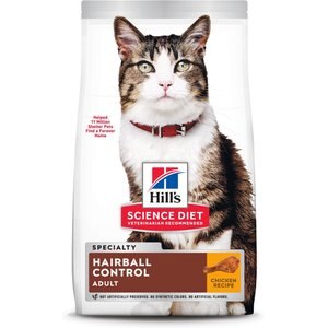 Hill's Science Diet Adult Hairball Control Chicken Recipe Dry Cat Food, 3.17-kg bag