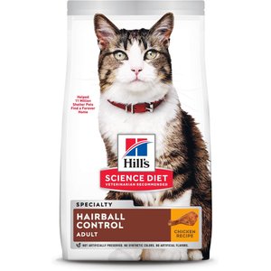 Hill's Science Diet Adult Hairball Control Chicken Recipe Dry Cat Food, 7.03-kg bag