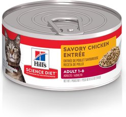 Hill's Science Diet Adult Savoury Chicken Entree Canned Cat Food, 156-g, case of 24