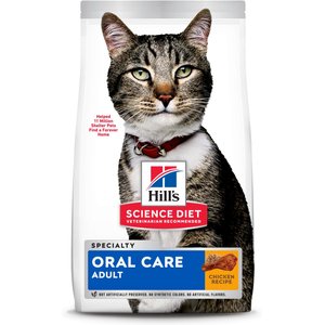 Hill's Science Diet Adult Oral Care Dry Cat Food, 3.17-kg bag
