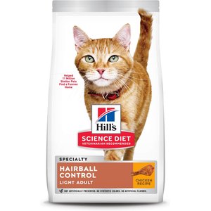 Hill's Science Diet Adult Hairball Control Light Dry Cat Food, 7.03-kg bag
