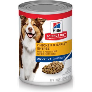 Hill's Science Diet Adult 7+ Chicken & Barley Entree Canned Dog Food, 370-g can, case of 12