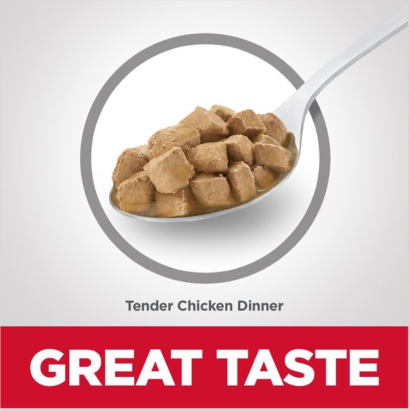 Show full view: Hill's Science Diet Adult 7+ Tender Chicken Dinner Canned Cat Food, 156-g can, case of 24 slide 3 of 9