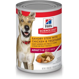 Hill's Science Diet Adult Savory Stew with Beef & Vegetables Canned Dog Food, 363-g can, case of 12