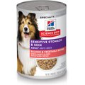 Hill's Science Diet Adult Sensitive Stomach & Sensitive Skin Salmon & Vegetable Entree Canned Dog Food, 363-g can, case of 12