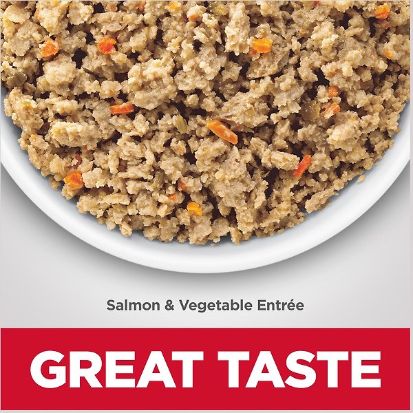 Show full view: Hill's Science Diet Adult Sensitive Stomach & Sensitive Skin Salmon & Vegetable Entree Canned Dog Food, 363-g can, case of 12 slide 4 of 9