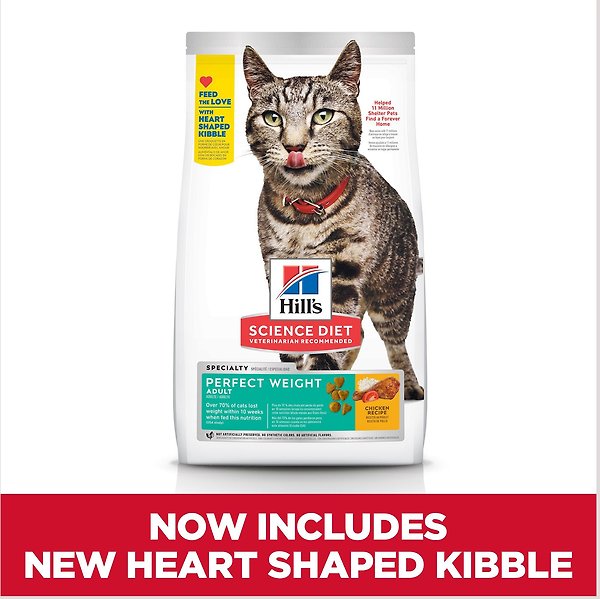 Show full view: Hill's Science Diet Adult Perfect Weight Chicken Recipe Dry Cat Food, 6.80-kg bag slide 3 of 6