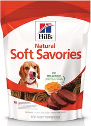 Hill's Science Diet Natural Soft Savories with Beef & Cheddar Dog Treats, 227-g bag