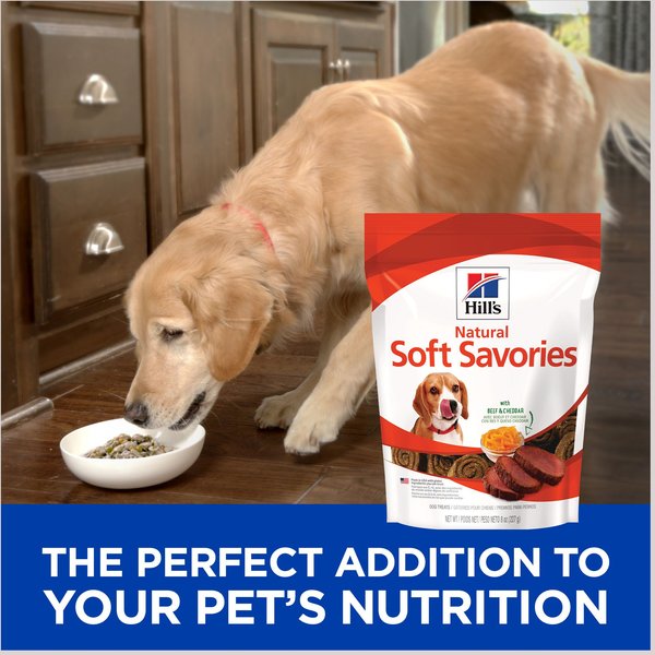Show full view: Hill's Science Diet Natural Soft Savories with Beef & Cheddar Dog Treats, 227-g bag slide 4 of 9