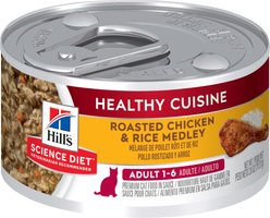 Hill's Science Diet Adult Healthy Cuisine Roasted Chicken & Rice Medley Canned Cat Food, 79-g, case of 24