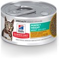Hill's Science Diet Adult Perfect Weight Roasted Vegetable & Chicken Medley Canned Cat Food, 82-g, case of 24