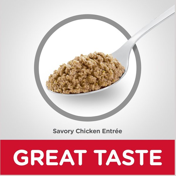 Show full view: Hill's Science Diet Adult 7+ Savory Chicken Entree Canned Cat Food, 82-g can, case of 24 slide 4 of 9