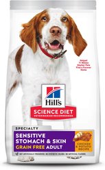 Hill's Science Diet Adult Sensitive Stomach & Sensitive Skin Grain-Free Chicken & Potato Recipe Dry Dog Food, 10.8-kg bag