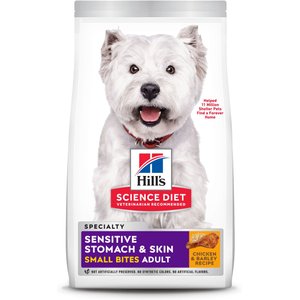 Hill's Science Diet Adult Sensitive Stomach & Sensitive Skin Small Bites Chicken Recipe Dry Dog Food, 1.81-kg bag