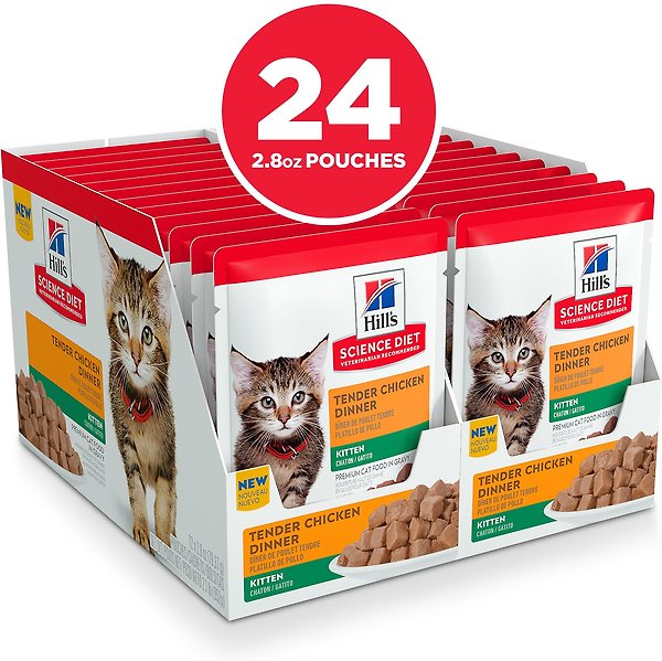 Show full view: Hill's Science Diet Kitten Tender Chicken Recipe Cat Food, 79-g pouch, case of 24 slide 3 of 7