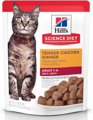 Hill's Science Diet Adult Tender Chicken Recipe Cat Food, 79-g pouch, case of 24