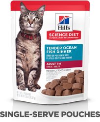 Hill's Science Diet Adult Tender Ocean Fish Recipe Cat Food, 79-g pouch, case of 24