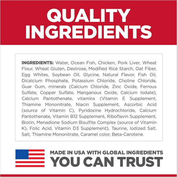 Show full view: Hill's Science Diet Adult Tender Ocean Fish Recipe Cat Food, 79-g pouch, case of 24 slide 4 of 8