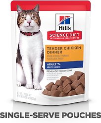 Hill's Science Diet Adult 7+ Tender Chicken Recipe Cat Food, 79-g pouch, case of 24