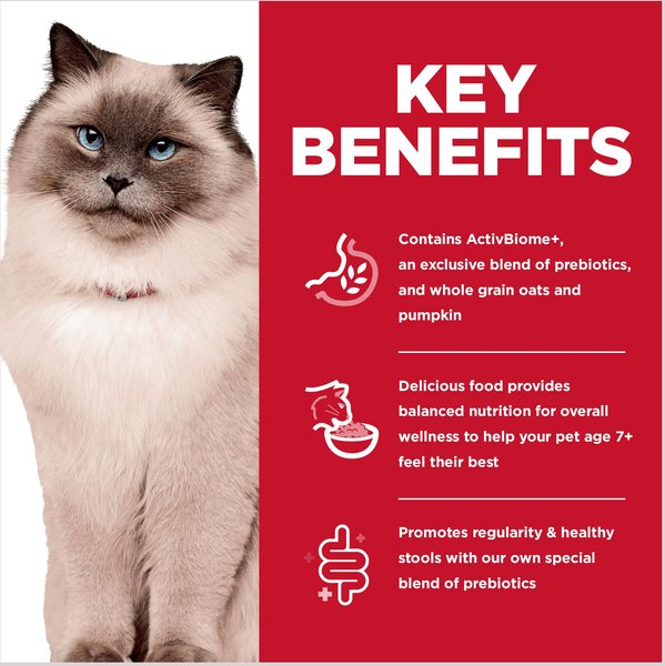 Show full view: Hill's Science Diet Adult 7+ Perfect Digestion Chicken Dry Cat Food, 1.58-kg bag slide 4 of 8