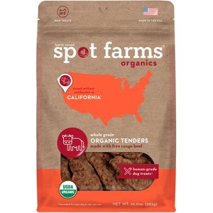 Spot Farms Organic Beef Tenders Jerky Dog Treats, 10-oz bag