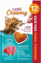 Catit Creamy Tuna Recipe Lickable Cat Treats, 15-g tube, case of 12