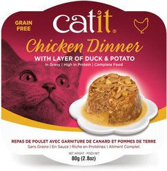 Catit Chicken Dinner with Duck & Potato Wet Cat Food, 80-g pouch