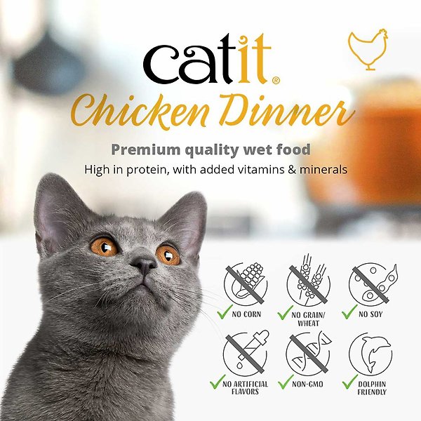 Show full view: Catit Chicken Dinner with Tuna & Kale Wet Cat Food, 80-g pouch slide 4 of 4