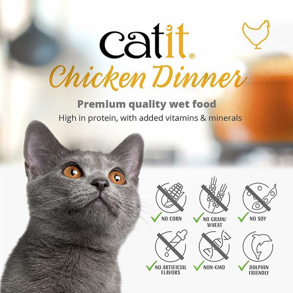 Show full view: Catit Chicken Dinner with Liver & Sweet Potato Wet Cat Food, 80-g pouch slide 4 of 5