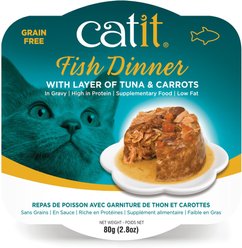 Catit Fish Dinner with Tuna & Carrot Wet Cat Food, 80-g pouch