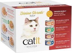 Catit Divine Shreds in Jelly Chicken Multipack Grain-Free Wet Cat Food, 85-g can, pack of 12
