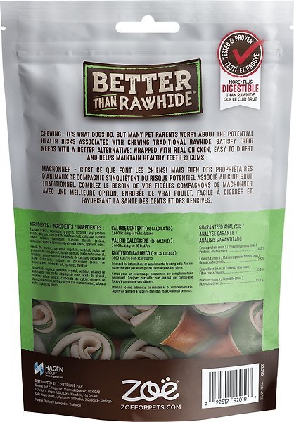 Show full view: Zoe Better Than Rawhide Mini Bones Mint Dog Treats, 10 count slide 3 of 6