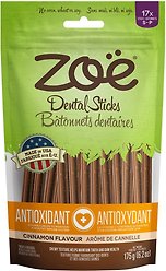 Zoe Antioxidant Cinnamon Flavour Small Dental Sticks Dog Treats, 175-g bag