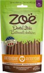 Zoe Antioxidant Cinnamon Flavour Large Dental Sticks Dog Treats, 187-g bag