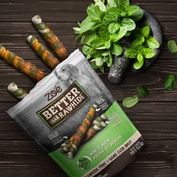 Show full view: Zoe Better than Rawhide Twists Mint Dog Treats, 12 count slide 6 of 6