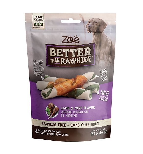 ZOE Better Than Rawhide Twists Lamb & Mint Dog Treats, 4 count Chewy