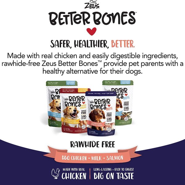 Show full view: Zeus Better Bones BBQ Chicken Flavour Mini Bones Dog Treats, 12 count slide 6 of 7