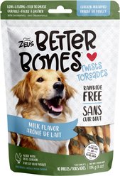 Zeus Better Bones Milk Flavour Chicken Wrapped Twists Dog Treats, 10 count