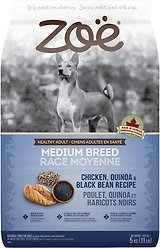 Zoe Medium Breed Chicken with Quinoa & Black Bean Dry Dog Food, 5-kg bag