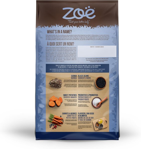 Show full view: Zoe Medium Breed Chicken with Quinoa & Black Bean Dry Dog Food, 5-kg bag slide 4 of 4