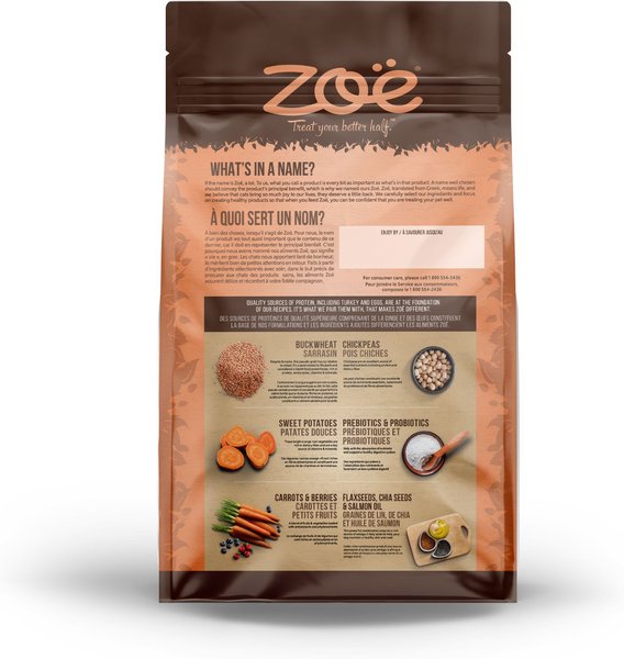 Show full view: Zoe Small Breed Turkey with Chickpea & Sweet Potato Dry Dog Food, 2-kg bag slide 4 of 4