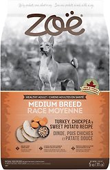 Zoe Medium Breed Turkey with Chickpea & Sweet Potato Dry Dog Food, 5-kg bag